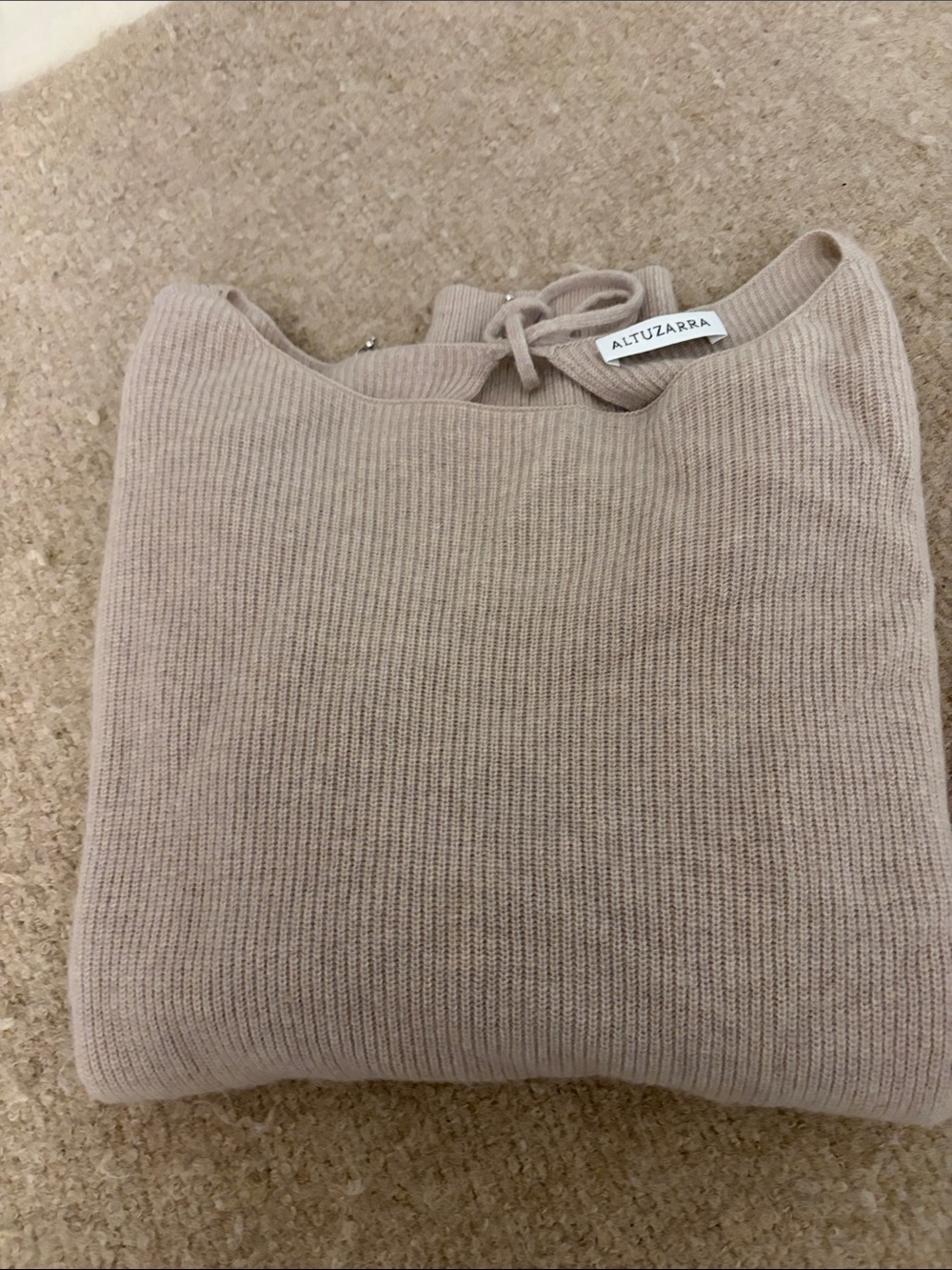 Altuzarra Taupe Ribbed Crewneck Sweater